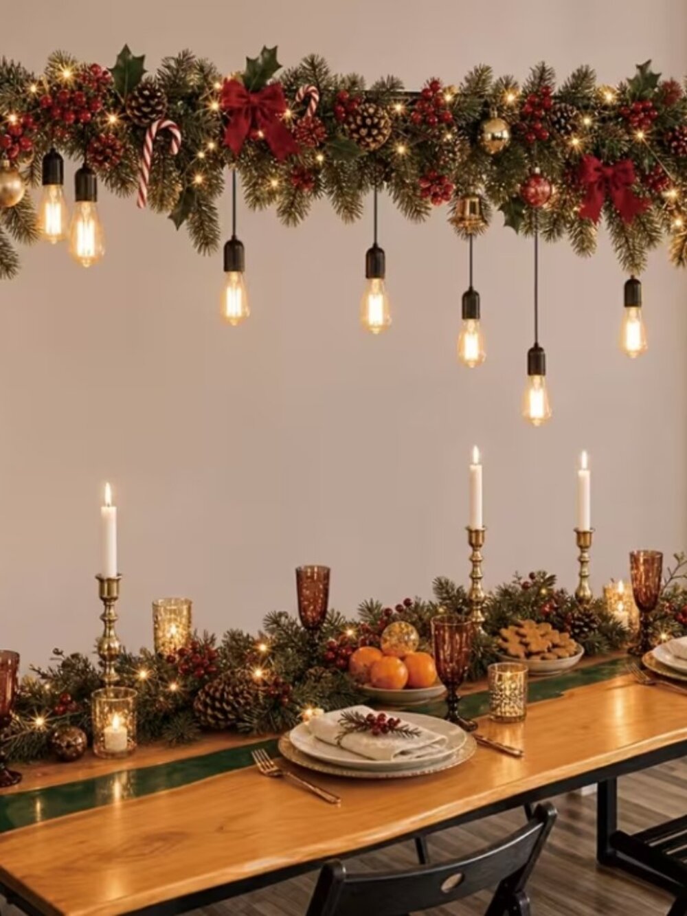 Metal Christmas Table Rod Stand Large 47" to 83" Decor Tabletop Hanging Rod 2 PC